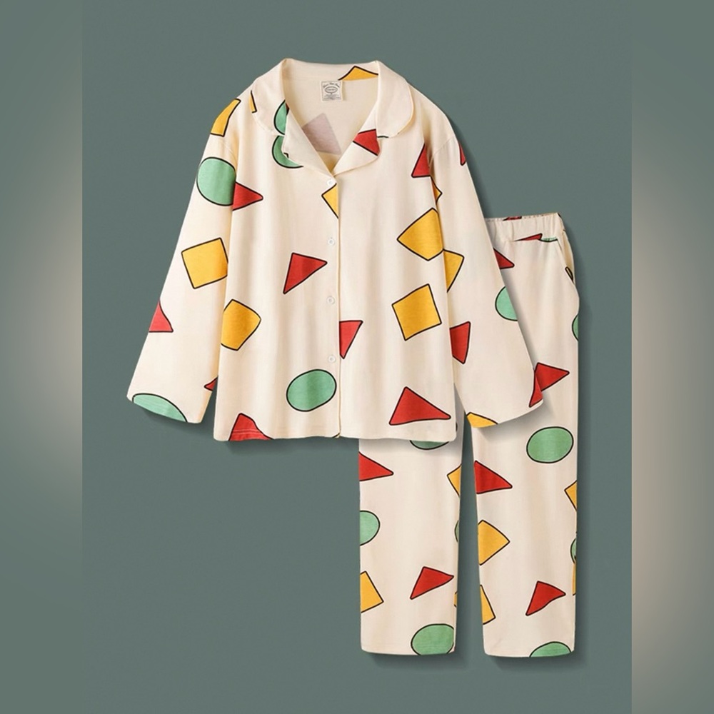 Geometric Pattern Pajama Set
